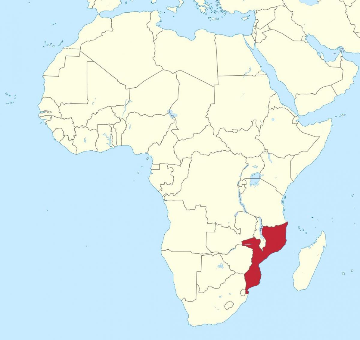 mapa africi, Mozambiku