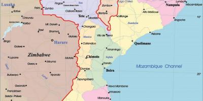 Mozambiku politički mapu