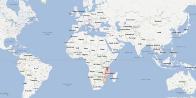 Mozambiju na svijetu mapu