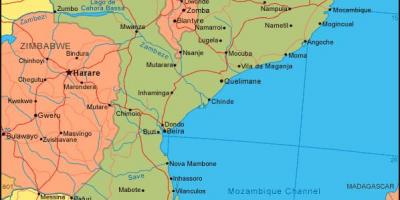Mapa Mozambik obale
