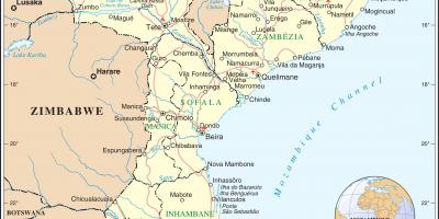 Aerodrome u Mozambiju na mapi