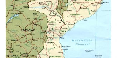 Mapa Mozambik mapu detaljne